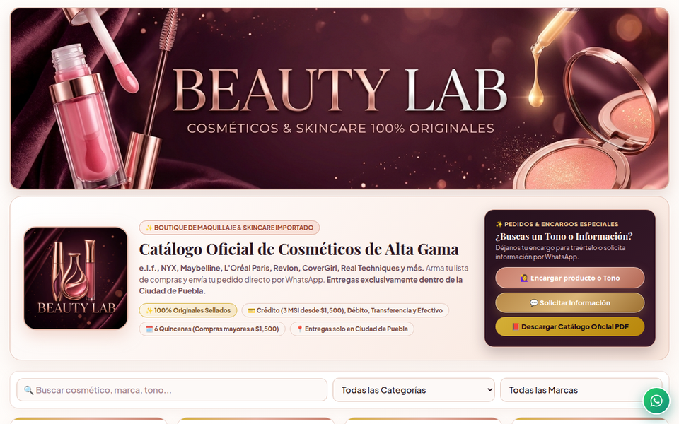 Beauty Lab - Sistema ERP, POS y Catálogo Web Personalizado