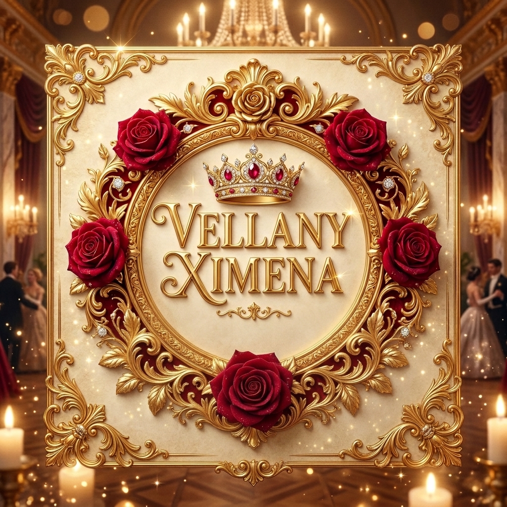 Monograma Real 3D Vellany Ximena — La Bella y la Bestia